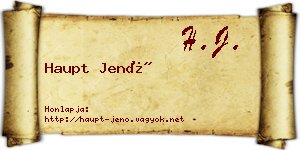 Haupt Jenő névjegykártya