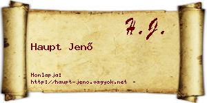 Haupt Jenő névjegykártya
